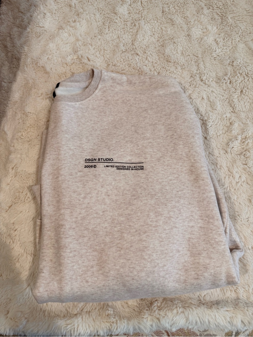 Boohoo | Heather Oatmeal Cream Crewneck Sweatshirt